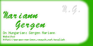 mariann gergen business card